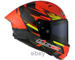 LS2 FF805 Thunder C GP Aero Fire Red Black Fibre Motorcycle Track Racing Helmet