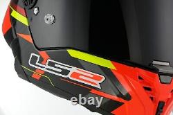 LS2 FF805 Thunder C GP Aero Fire Red Black Fibre Motorcycle Track Racing Helmet