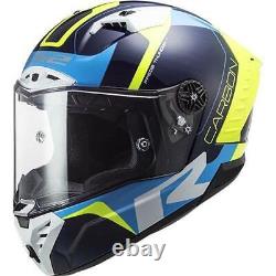 LS2 FF805 Thunder Carbon Blue/Fluo Motorcycle Full Face Helmet S + Dark visor