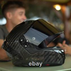 LS2 FF805 Thunder Plain Carbon Fibre Full Face Motorcycle Helmet Track Bike