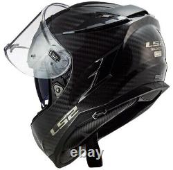 Large Carbon Fiber Motorbike Helmet Black LS2 FF327 Challenger Not Arai Bell etc