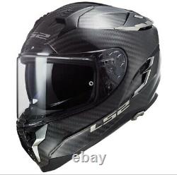 Large Carbon Fiber Motorbike Helmet Black LS2 FF327 Challenger Not Arai Bell etc