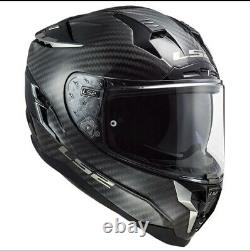 Large Carbon Fiber Motorbike Helmet Black LS2 FF327 Challenger Not Arai Bell etc