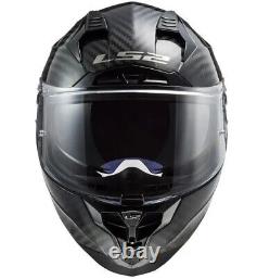 Large Carbon Fiber Motorbike Helmet Black LS2 FF327 Challenger Not Arai Bell etc