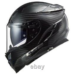 Large? Carbon Fibre LS2 FF327 Challenger Motorcycle Helmet Motorbike Safety