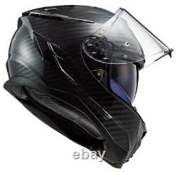 Large? Carbon Fibre LS2 FF327 Challenger Motorcycle Helmet Motorbike Safety