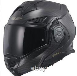 Ls2 Advant X Carbon Ff901 Flip Front Full Face Motorcycle Helmet Black