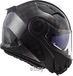 Ls2 Ff313 Vortex Gloss Carbon Fiber Full Face Dvs Helmet Flip Front Up Crash
