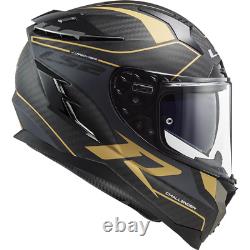 Ls2 Ff327 Challenger Carbon Fibre Acu Full Face Motorcycle Helmet Grid Gold