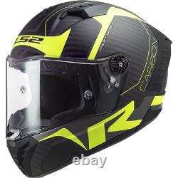 Ls2 Ff805 Thunder Carbon Fiber Acu Gold Full Face Motorbike Helmet Racing Yellow