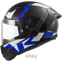 Ls2 Ff805 Thunder Carbon Fiber Acu Gold Full Face Motorcycle Helmet Racing Blue