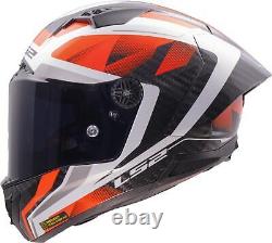 Ls2 Ff805 Thunder Carbon Fiber Acu Gold Full Face Motorcycle Helmet Raute Red