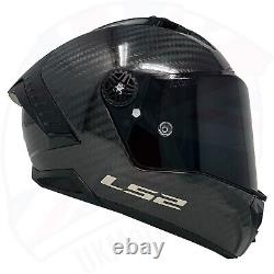 Ls2 Ff805 Thunder Carbon Fibre Full Face Motorcycle Crash Helmet Gloss Carbon