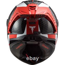 Ls2 Ff805 Thunder Carbon Fibre Helmet 108058002 Red/white X-large