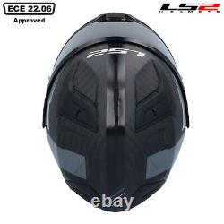 Ls2 Ff811 Vector II Carbon Fibre Fullface Motorbike Helmet Grid Matt Black Grey