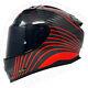 Ls2 Ff811 Vector-ii Carbon Fibre Full Face Dual Visor Motorbike Helmet Flux Red