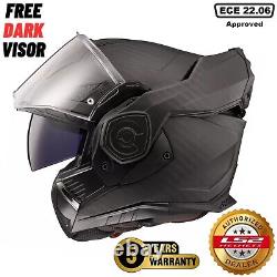 Ls2 Ff901 Advant X Carbon Fibre Modular Flip Front Full Face Motorcycle Helmet