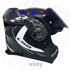 Ls2 Ff901 Advant X Carbon Fibre Modular Flip Front Motorcycle Helmet Future Blue