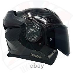 Ls2 Ff901 Modular Advant X Carbon Fibre Flip Front Full Face Motorcycle Helmet