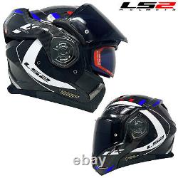Ls2 Ff901 Modular Advant X Carbon Future Blue Fibre Flip Front Motorcycle Helmet