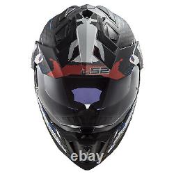 Ls2 Mx701 Carbon Fibre Full Face Motocross Enduro Dual Sport Helmet Extend Red