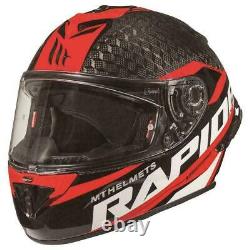 MT Rapide Pro Carbon Red Full Face Motorcycle Motorbike Sports Crash Helmet