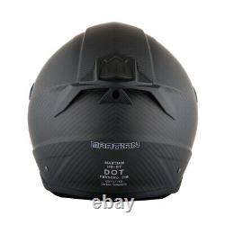 Martian Genuine Carbon Fiber Motorcycle Full Face Helmet + Bluetooth HB-BNF-B7