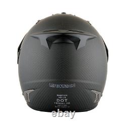 Martian Genuine Carbon Fiber Motorcycle Full Face Helmet + Bluetooth HB-BXN-L9