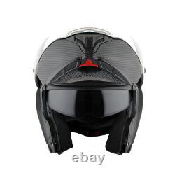 Martian Genuine Real Carbon Fiber Motorcycle Modular Full Face Helmet HB-BMF-B10