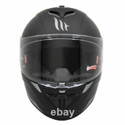 New Mt Rapide Matt Black Fibreglass Motorcycle Full Face Helmet Medium