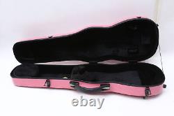 Pink 4/4 Full Size Violin Case Carbon Fiber Hard Violin Case with Back Straps