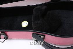 Pink 4/4 Full Size Violin Case Carbon Fiber Hard Violin Case with Back Straps