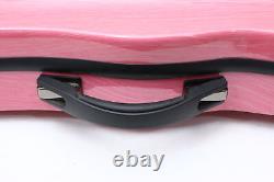 Pink 4/4 Full Size Violin Case Carbon Fiber Hard Violin Case with Back Straps