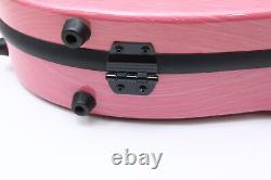 Pink 4/4 Full Size Violin Case Carbon Fiber Hard Violin Case with Back Straps