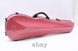 Pink 4/4 Full Size Violin Case Carbon Fiber Hard Violin Case with Back Straps