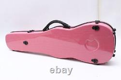 Pink 4/4 Full Size Violin Case Carbon Fiber Hard Violin Case with Back Straps