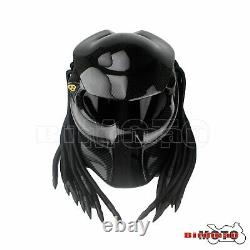 Predator Bike Helmet Mask Carbon Fibre Motorcycle Iron Man Full Face Helmet NEW