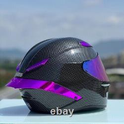 Purple Carbon Fiber Helmet Winter Season