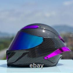 Purple Carbon Fiber Helmet Winter Season
