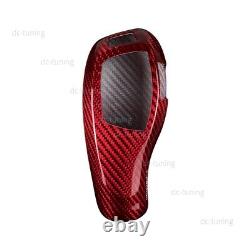 Red Carbon Fiber Gear Shift Full Cover Trim For BMW F20 F22 F30 F32 F10 X5 etc