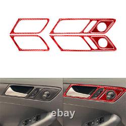 Red Carbon Fiber Interior Full Kit Trim Sticker For Volkswagen Jetta 2011-2014