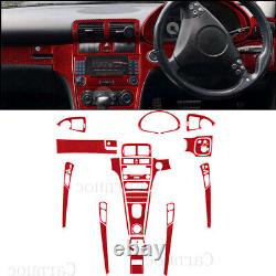 Red Carbon Fiber Interior Full Kits Trim Set For Mercedes C-Class W203