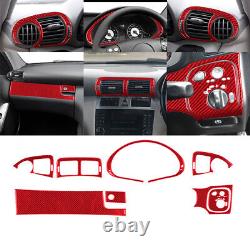 Red Carbon Fiber Interior Full Kits Trim Set For Mercedes C-Class W203