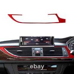 Red Carbon Fiber Interior Full Set Trim Cover Sticker For Audi A6 2012-2018