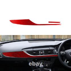 Red Carbon Fiber Interior Full Set Trim Cover Sticker For Audi A6 2012-2018