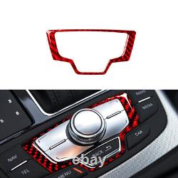 Red Carbon Fiber Interior Full Set Trim Cover Sticker For Audi A6 2012-2018