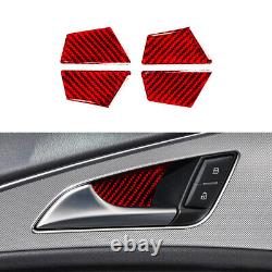 Red Carbon Fiber Interior Full Set Trim Cover Sticker For Audi A6 2012-2018