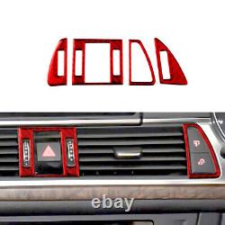 Red Carbon Fiber Interior Full Set Trim Cover Sticker For Audi A6 2012-2018