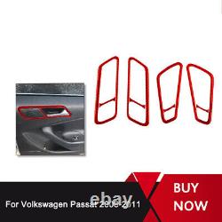 Red Carbon Fiber Interior Full Set Trim Sticker For VW Passat 2006-2010