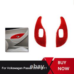 Red Carbon Fiber Interior Full Set Trim Sticker For VW Passat 2006-2010